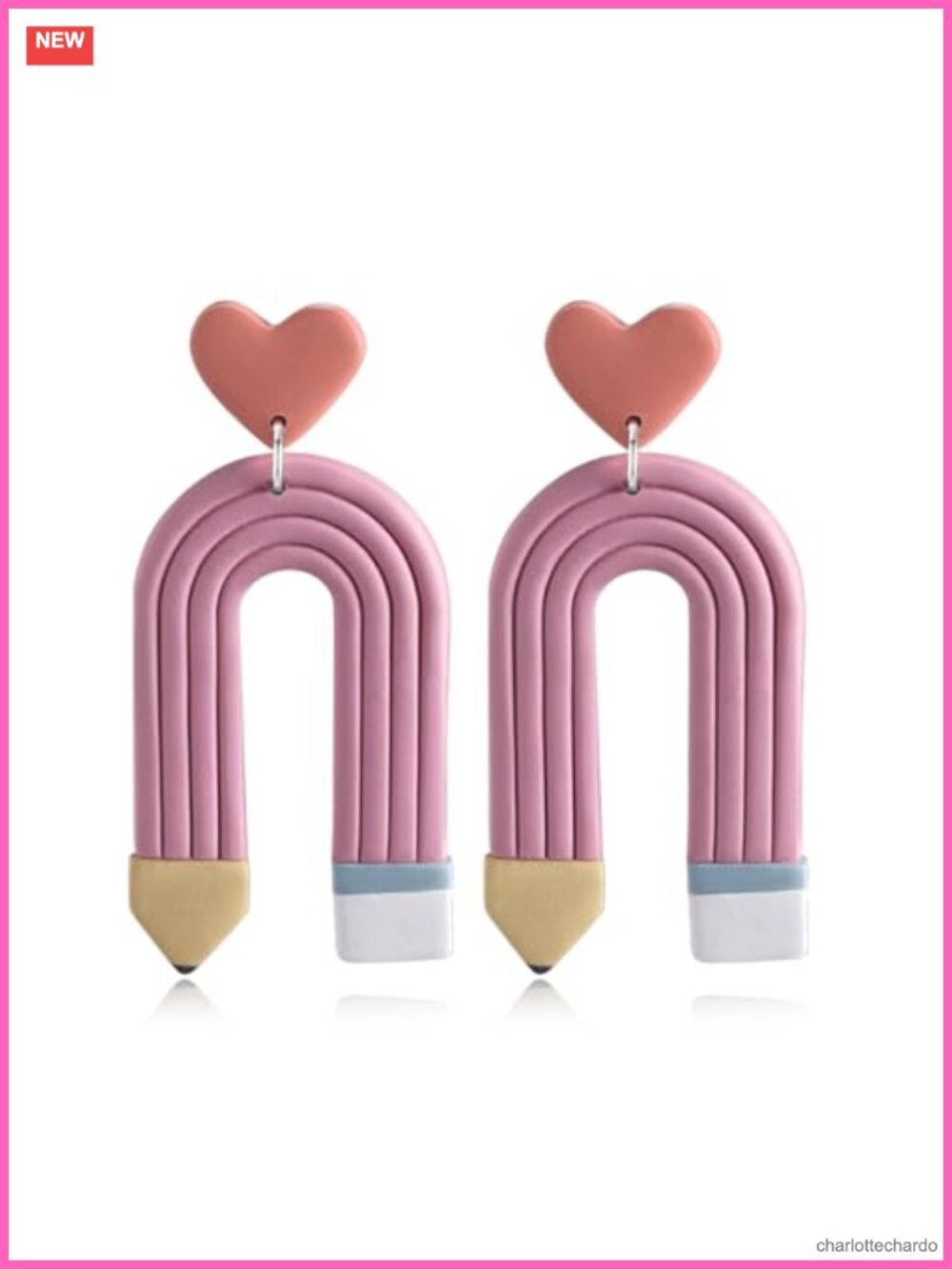 Handmade Polymer Clay Pencil Earrings Teacher Gift Dangle Jewelry